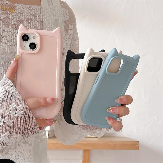 3D Kattöron iPhone Skal - Kawaii Style 🐱