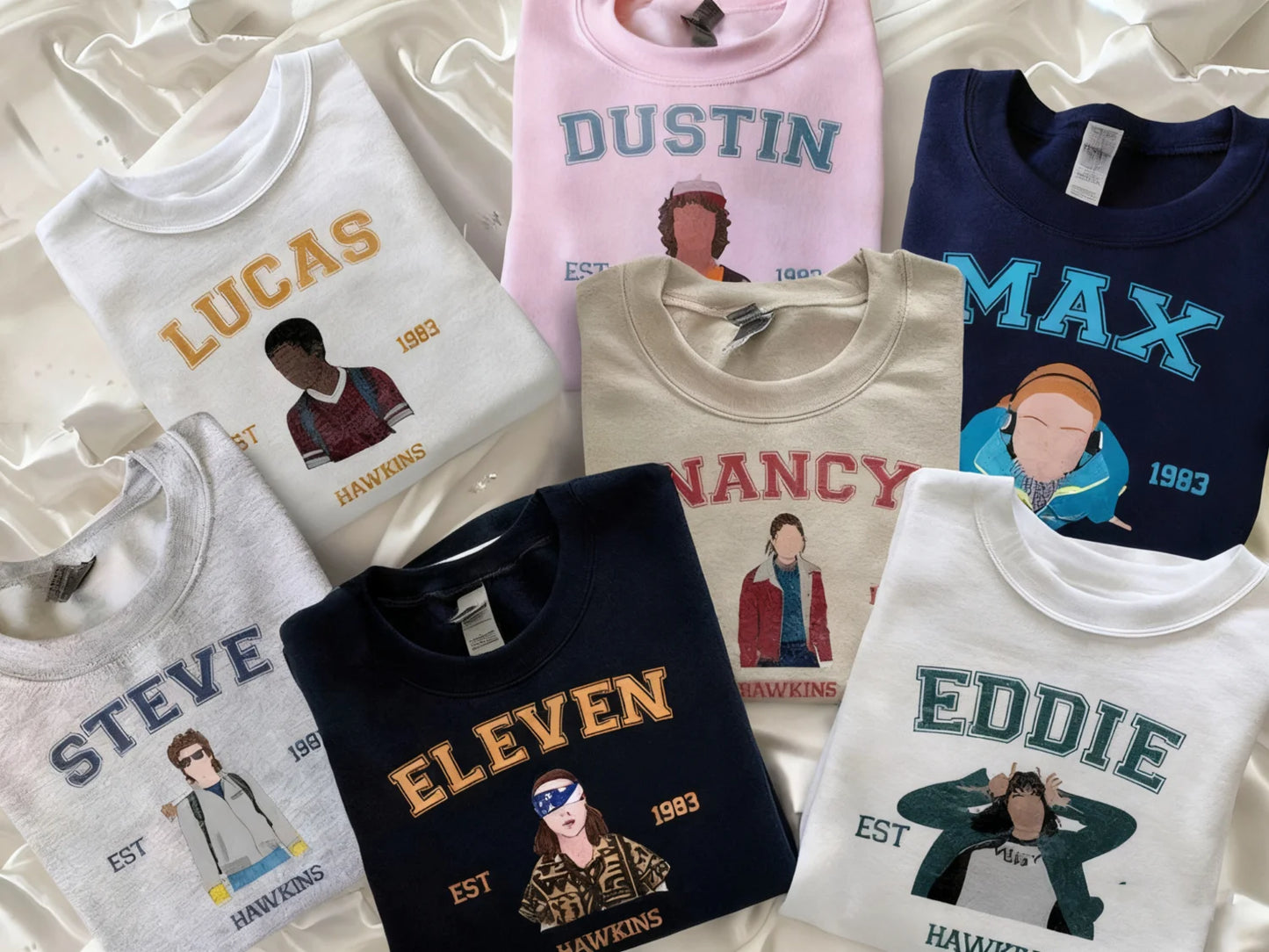 Stranger Things T-Shirt - Lucas, Dustin, Max, Nancy, Steve, Eleven & Eddie