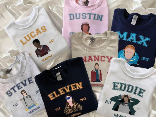 Stranger Things T-Shirt - Lucas, Dustin, Max, Nancy, Steve, Eleven & Eddie