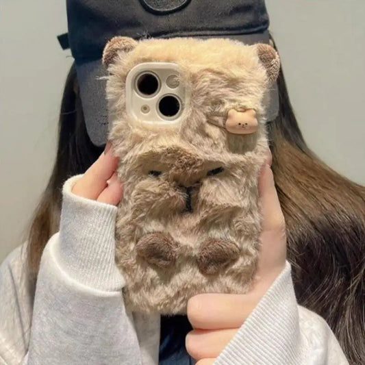 Kawaii Capybara Plush-skal 🦫💕